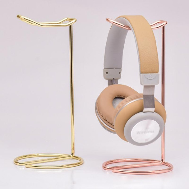 Metal Earphone Holder Desktop Earphone Hanging Rack Storage Display Stand(Golden)