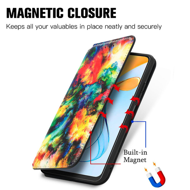 For ZTE Blade V50 Vita CaseNeo Colorful Magnetic Leather Phone Case(Colorful Cloud)