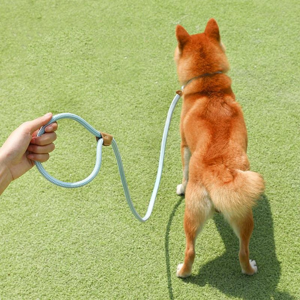 1.5m x 1cm Dog Traction Rope Mid Large Dog Universal Safety Buckle Chain Circle(Red White)