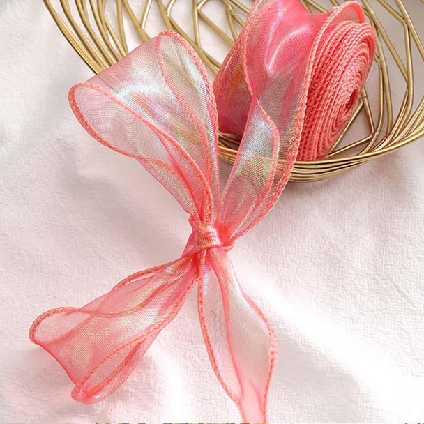 6cm x 9m Champagne Pink Symphony Fishtail Yarn Flower Cake Baking Packaging Ribbon Lace Decorative Webbing