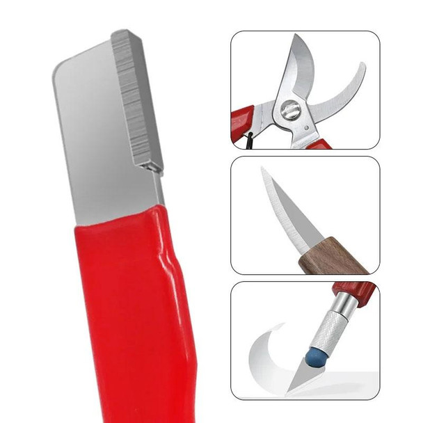 Outdoor Portable Garden Scissors Sharpener Knife Scissors Dual Purpose Sharpening Stone(Black)
