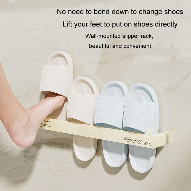 Long Traceless Wall Mounted Bathroom Slipper Rack Drainage Storage Shelf