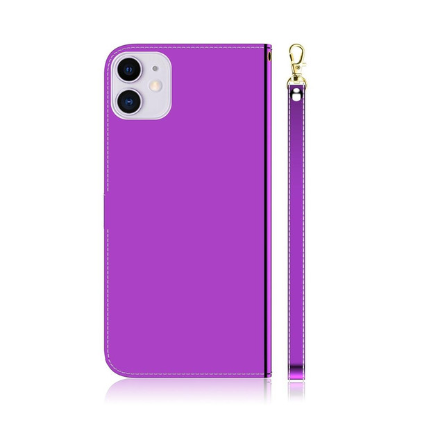 iPhone 11 Imitated Mirror Surface Horizontal Flip Leather Case with Holder & Card Slots & Wallet & Lanyard(Purple)