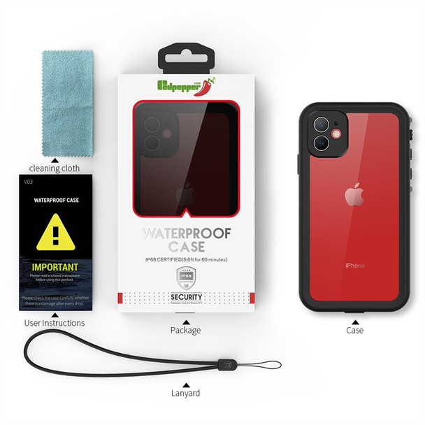 iPhone 11 RedPepper Shockproof Waterproof PC + TPU Protective Case(Black)