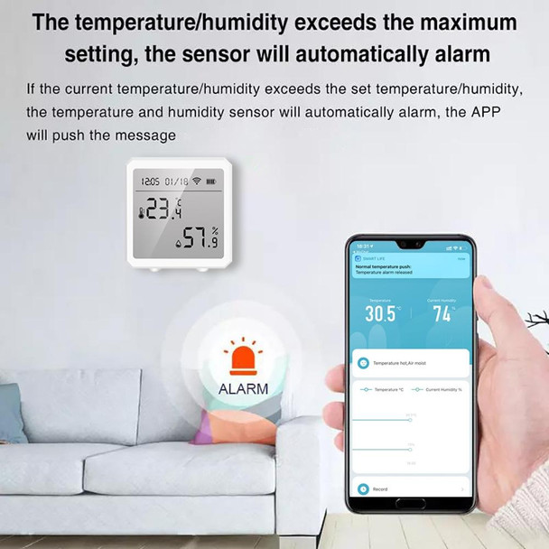 Wifi Temperature And Humidity Meter Sensor Equipment Smart Home Graffiti APP Temperature And Humidity Sensor(Black)