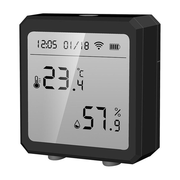 Wifi Temperature And Humidity Meter Sensor Equipment Smart Home Graffiti APP Temperature And Humidity Sensor(Black)