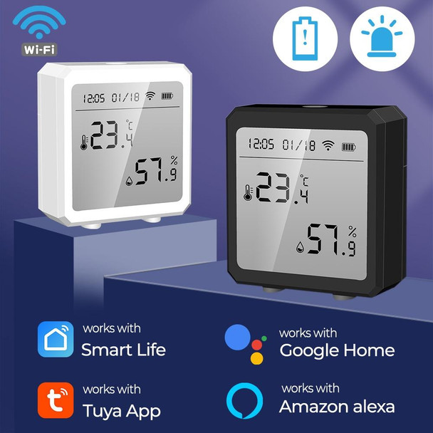 Wifi Temperature And Humidity Meter Sensor Equipment Smart Home Graffiti APP Temperature And Humidity Sensor(Black)