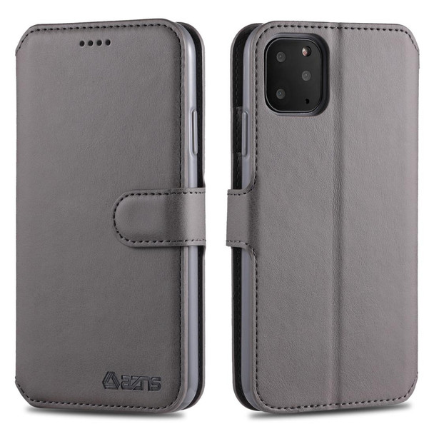 iPhone 11 Pro Max AZNS Calf Texture Magnetic Horizontal Flip PU Leather Case with Holder & Card Slots & Photo Frame(Gray)