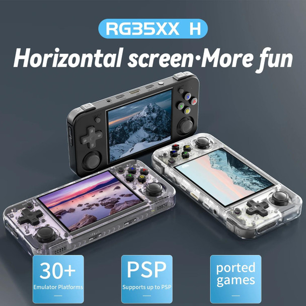 ANBERNIC RG35XX H Handheld Game Console 3.5 Inch IPS Screen Linux System 64GB(Black)