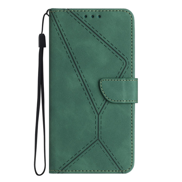 For Motorola Moto G Play 5G 2024 Stitching Embossed Leather Phone Case(Green)