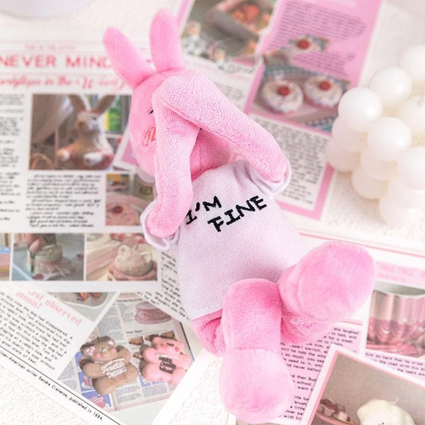 Rabbit Plush Toys Movable Dolls Cute Quirky Dolls(Pink)