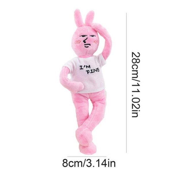 Rabbit Plush Toys Movable Dolls Cute Quirky Dolls(Pink)