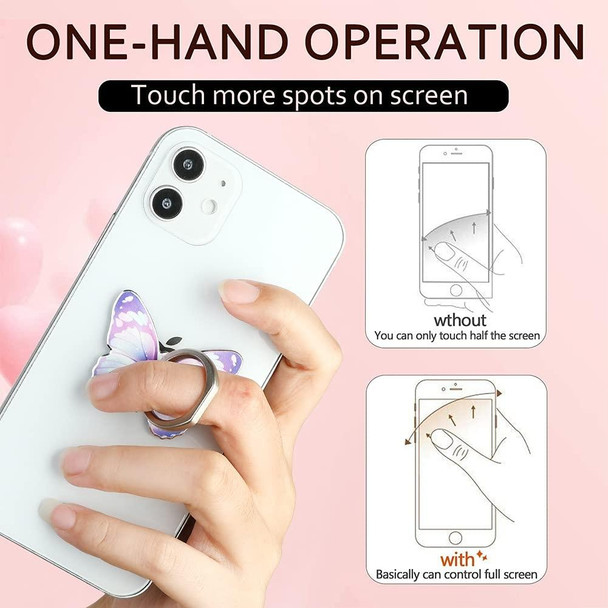 Cute Cartoon Butterfly Multifunctional Finger Ring Cell Phone Holder 360 Degree Rotating Universal Phone Ring Stand, Color: Pink