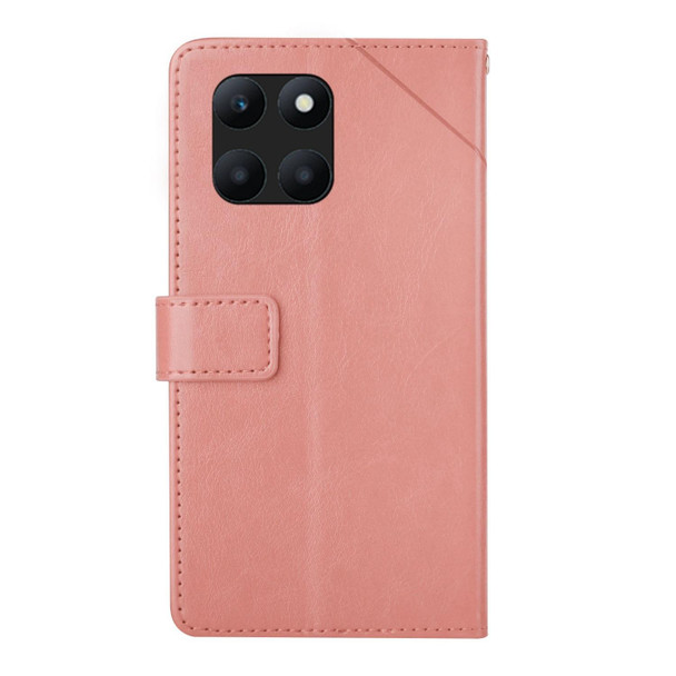 For Honor X8b Y-shaped Pattern Flip Leather Phone Case(Pink)