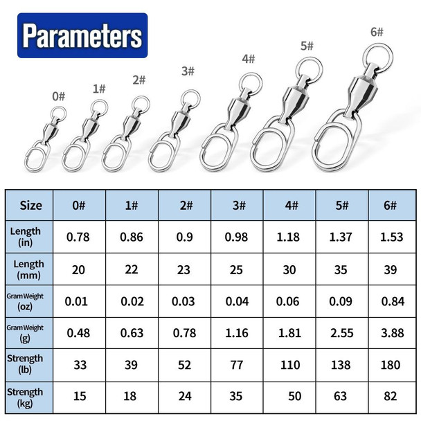 5pcs /Pack PROBEROS DAC006 Lure Baits 8-Type Rings Connector High-Speed Bearing Swivel Oval Pin Fishing Gear Accessories, Length: 30mm
