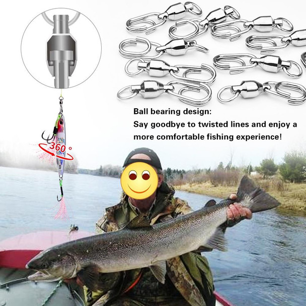 5pcs /Pack PROBEROS DAC006 Lure Baits 8-Type Rings Connector High-Speed Bearing Swivel Oval Pin Fishing Gear Accessories, Length: 30mm
