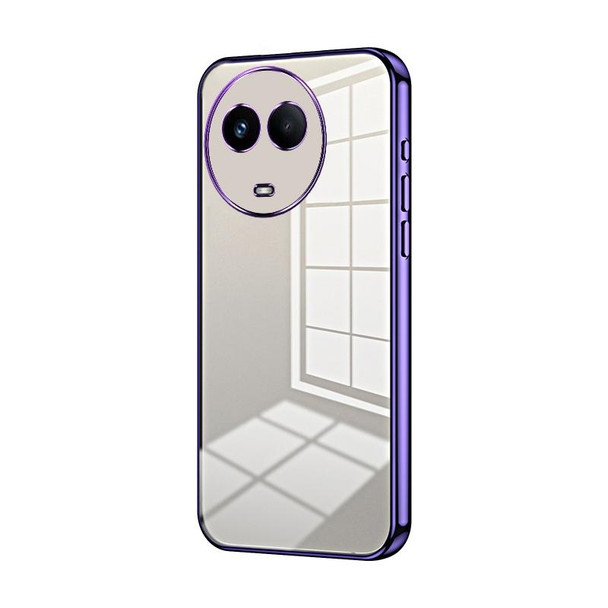 For Realme 11 / Narzo 60 Transparent Plating Fine Hole Phone Case(Purple)