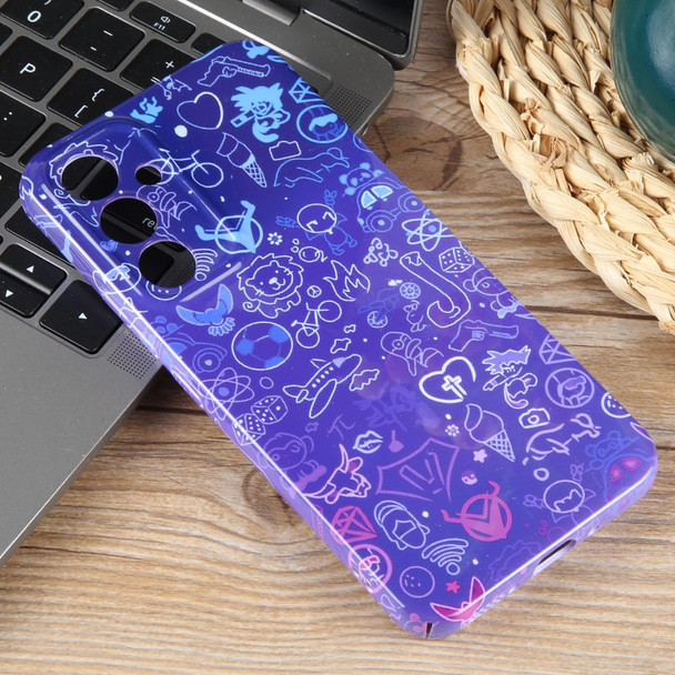 For Samsung Galaxy S22 5G Painted Pattern Precise Hole PC Phone Case(Red Blue Graffiti)