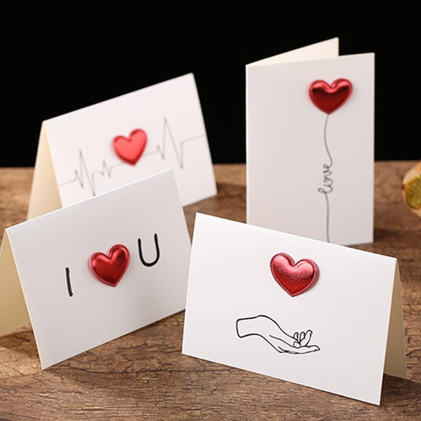 Three-dimensional Heart Valentine Day Greeting Card Blessings Messages Cards with Envelopes, Spec: Palm