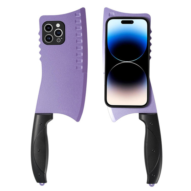 For iPhone 14 Pro Simulated Kitchen Knife TPU + PC Phone Case(Purple)