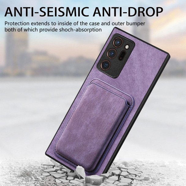 For Samsung Galaxy Note20 Ultra Retro Leather Card Bag Magnetic Phone Case(Purple)