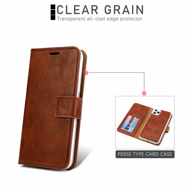 Crazy Horse Texture Detachable Magnetic Back Cover Horizontal Flip Leatherette Case with Holder & Card Slots & Photo Frame & Wallet - iPhone 11 Pro Max(Brown)