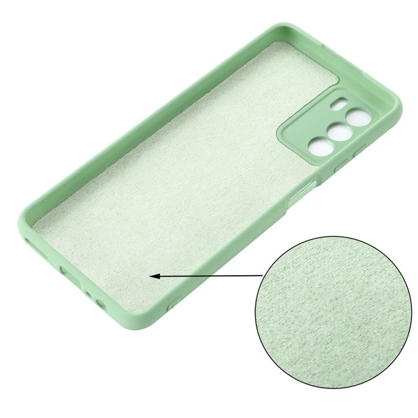 For ZTE Blade V40 Smart Pure Color Liquid Silicone Shockproof Phone Case(Green)