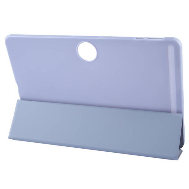 For Honor Pad 9 Tri-fold Silicone Leather Tablet Case(Lavender)