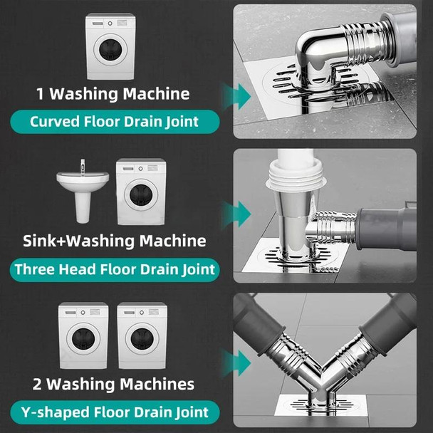 Y-shape Washing Machine Floor Drain Joint Pipe Connector, Spec: C1