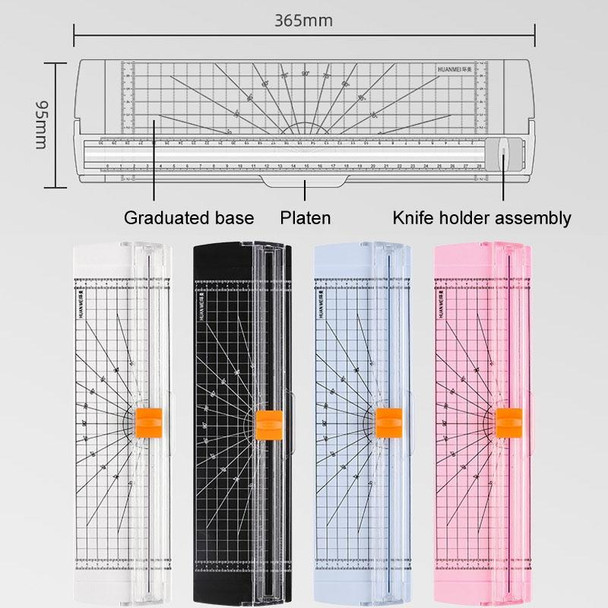 HUANMEI For A3 A4 A5 Paper Cutter With Pull-out Ruler DIY Small Portable Photo Die Cutting Machine(Pink)