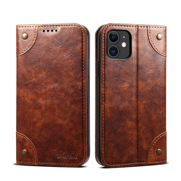 iPhone 11 Baroque Simple Horizontal Flip Leather Case, with Holder & Card Slots & Wallet(Light Brown)