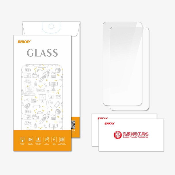 For OPPO K11 2pcs ENKAY 9H Big Arc Edge High Aluminum-silicon Tempered Glass Film