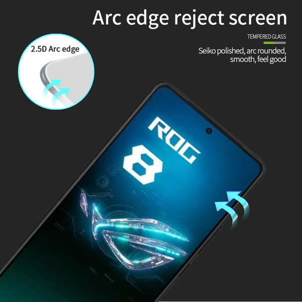 For ASUS ROG Phone 8 MOFI 9H 2.5D Full Screen Tempered Glass Film(Black)