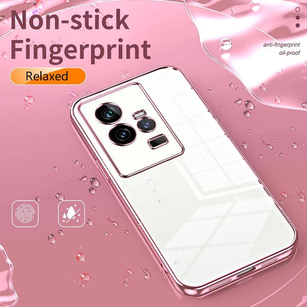 For vivo iQOO 11 Transparent Plating Fine Hole Phone Case(Purple)