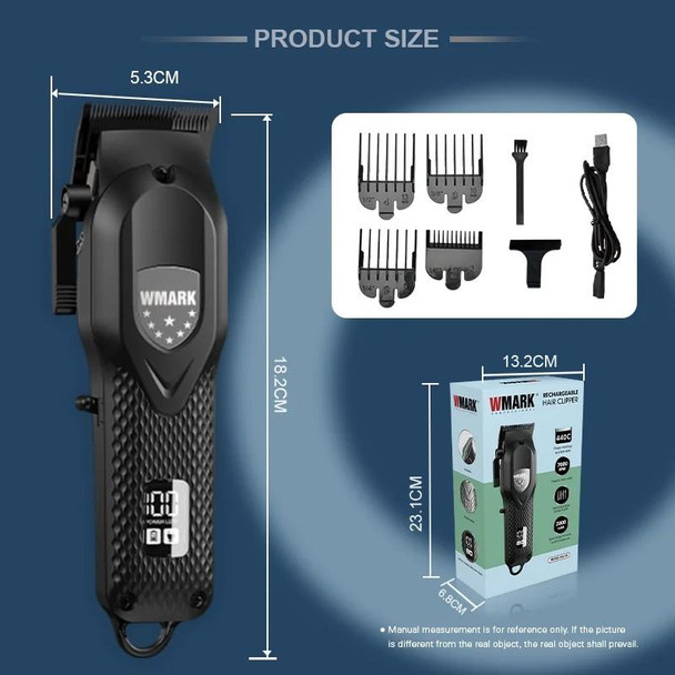 WMARK NG-119 Men Hair Trimmer Rechargeable Clipper With LED Display(Black)