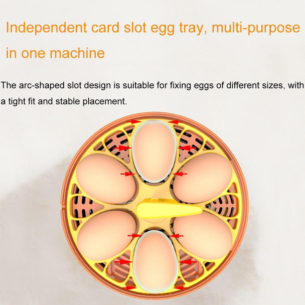 6-Eggs Small Household Experimental Children Smart Chicken Incubators, Spec: Dual-electric Automatic EU Plug