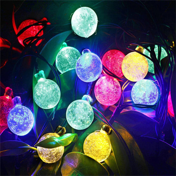 Solar Clear Glass Ball String Light