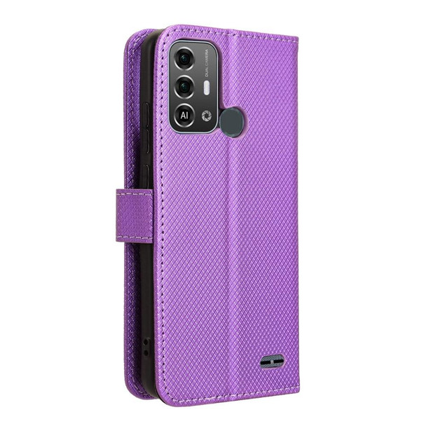 For ZTE Blade A53 Pro Diamond Texture Leather Phone Case(Purple)