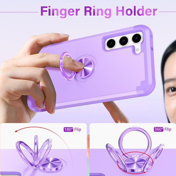 For Samsung Galaxy S23+ 5G L2 Rotating Ring Holder Magnetic Phone Case(Light Purple)