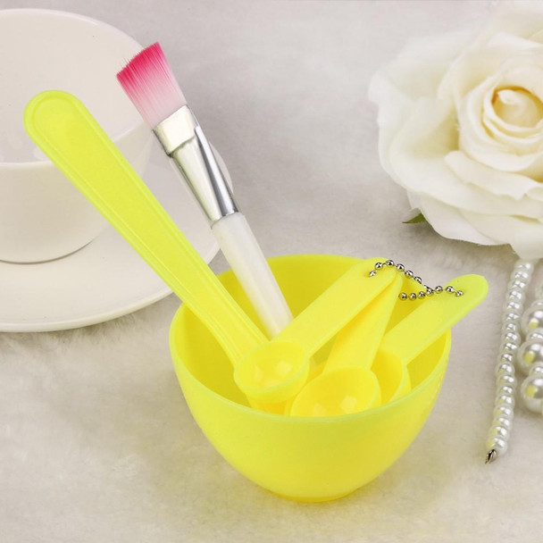 10 Sets 4 in 1 DIY Facial Mask Mixing Bowl Brush Spoon Stick Brush Face Care Set Women Facial Beauty Professional Kits Tools(Light Yellow)