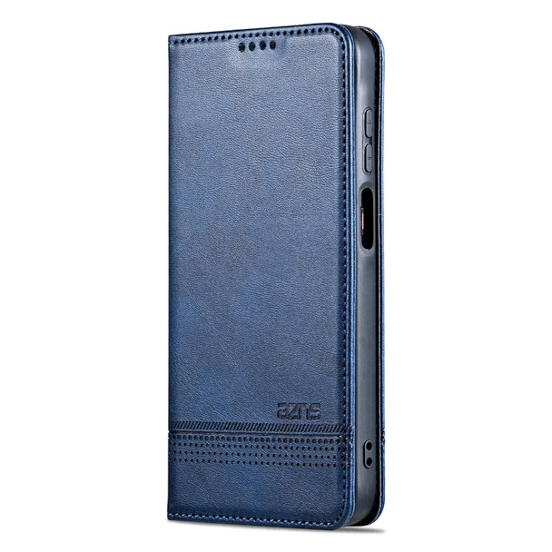 For Samsung Galaxy A25 5G AZNS Magnetic Calf Texture Flip Leather Phone Case(Dark Blue)