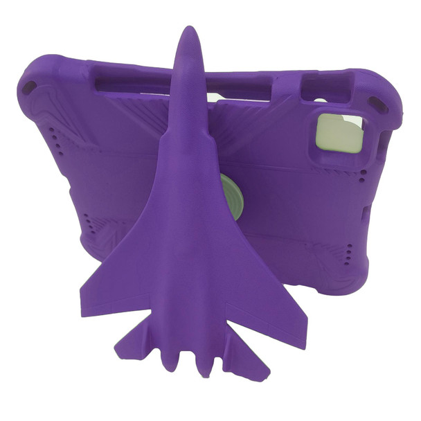 For iPad Air 2022 / 2020 5 10.9 360 Rotation Aircraft Holder EVA Shockproof Tablet Case(Purple)
