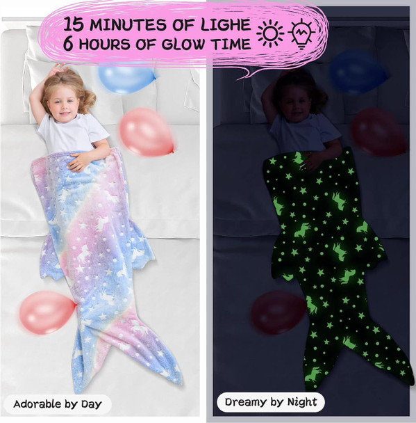 Glow in The Dark Mermaid Blanket