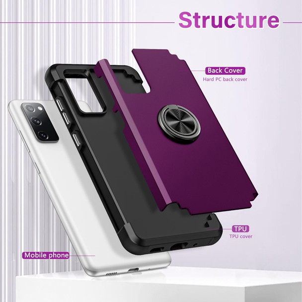 For Samsung Galaxy S20 FE L2 Rotating Ring Holder Magnetic Phone Case(Light Purple)