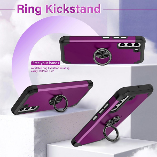 For Samsung Galaxy S22+ 5G L2 Rotating Ring Holder Magnetic Phone Case(Dark Purple)