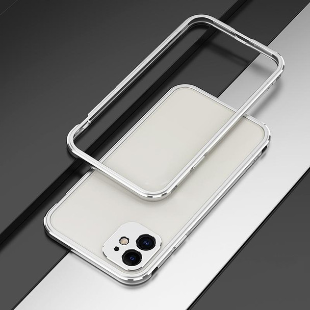 Aurora Series Lens Protector + Metal Frame Protective Case - iPhone 11 Pro Max(Silver)