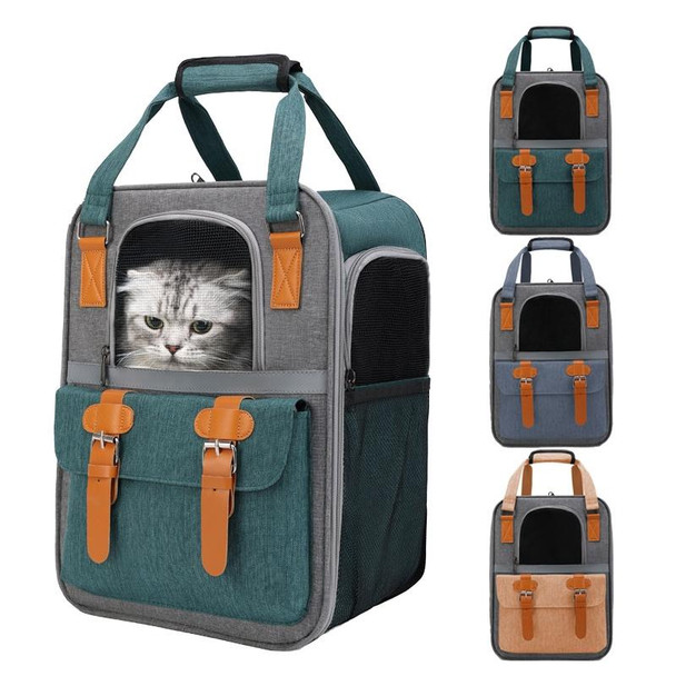 Outdoor Portable Shoulder Pet Backpack Handheld Foldable Breathable Cat Bag(Style 6 Orange)