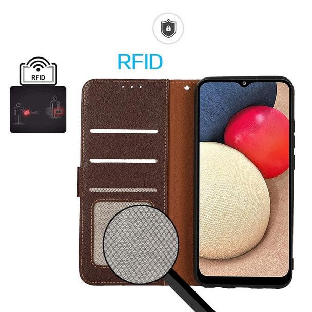 For Xiaomi Redmi 13C 4G / 13C 5G / POCO C65 KHAZNEH Litchi Texture Leather RFID Phone Case(Brown)