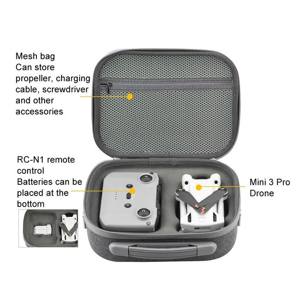 For DJI Mini 3 / 3 Pro Storage Messenger Bag Body Remote Control Handbag Accessories(Standard Version)