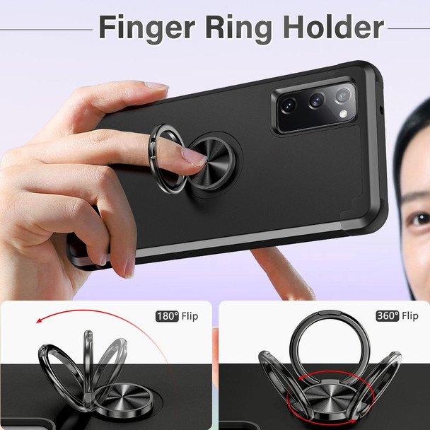 For Samsung Galaxy S20 FE L2 Rotating Ring Holder Magnetic Phone Case(Black)